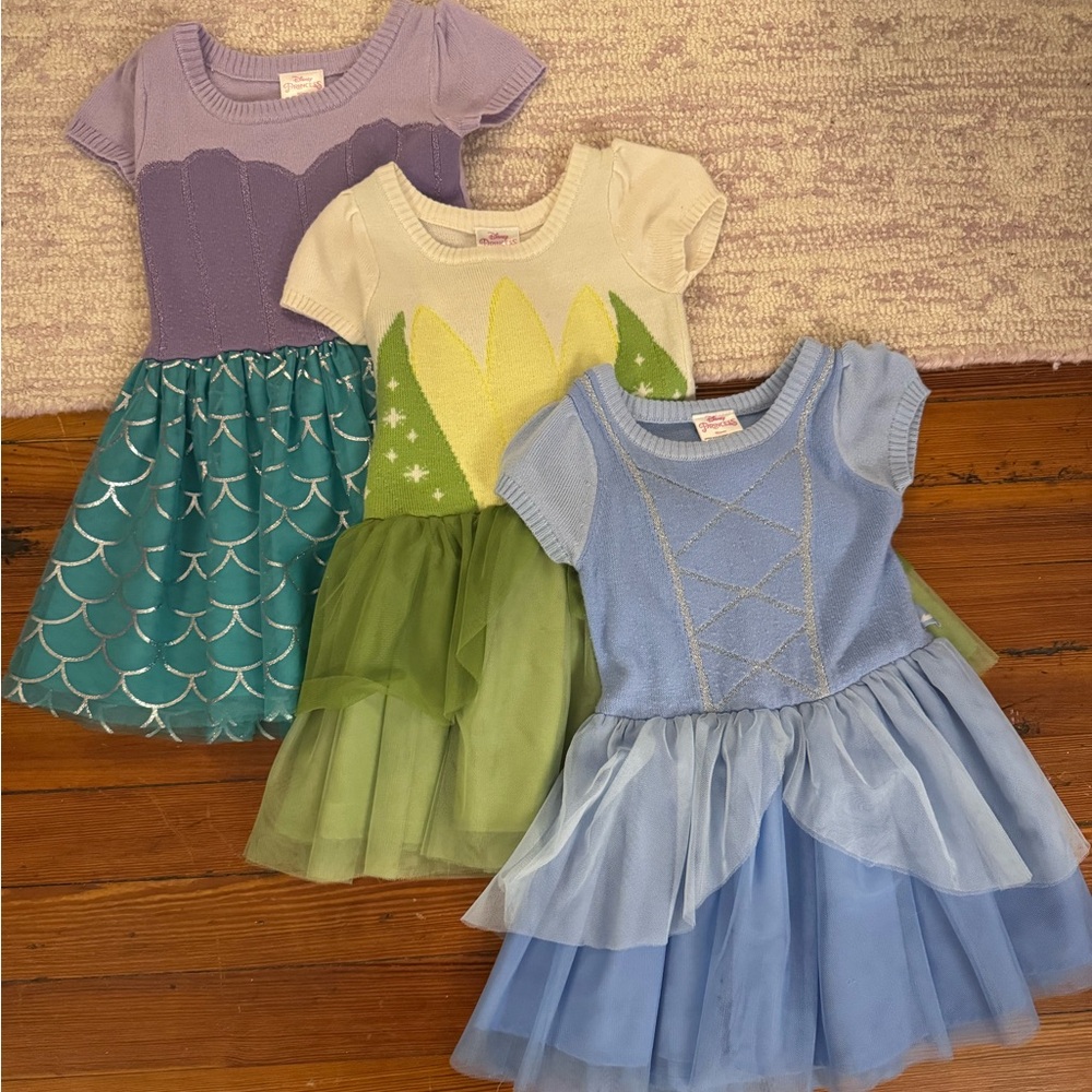 Disney Princess set of 3 knit top toddler dresses